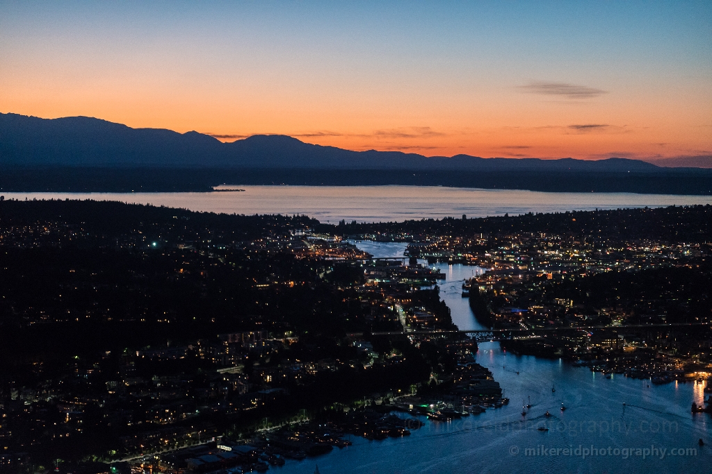 Aerial Seattle Lake Washington Ship Canal